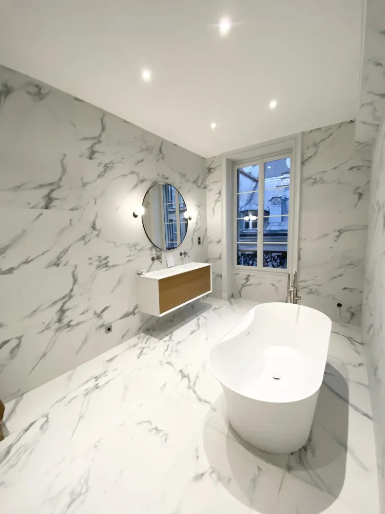 Rénovation de salle de bain - Marbre Blanc